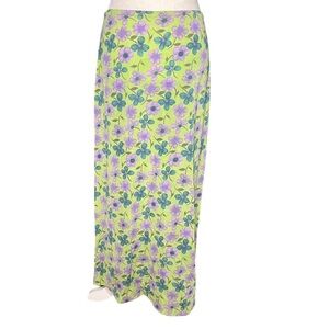 90’s Colorful Floral Maxi Skirt Cottagecore L